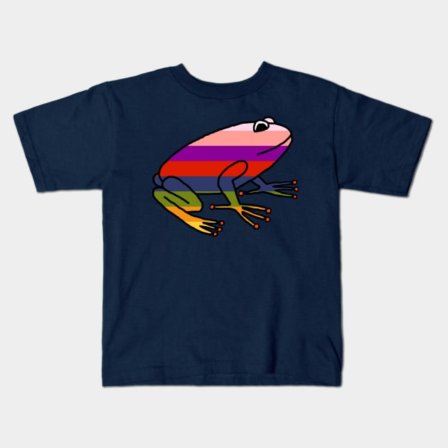 Cute Rainbow Frog Kids T-Shirt by ellenhenryart